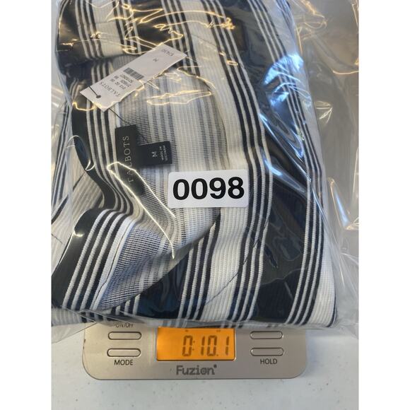 Talbots Top Medium Black White Stripe Textured Ribbed Knit NEW Preppy Old Money - Picture 13 of 13